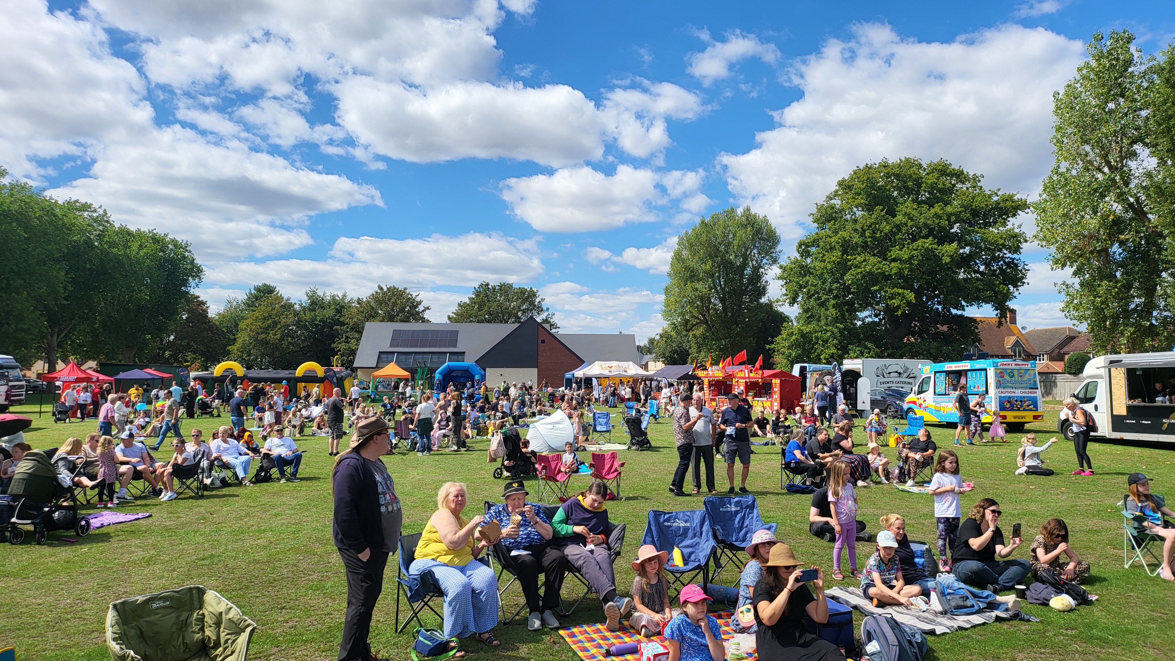 Aerial view of the festival crowd